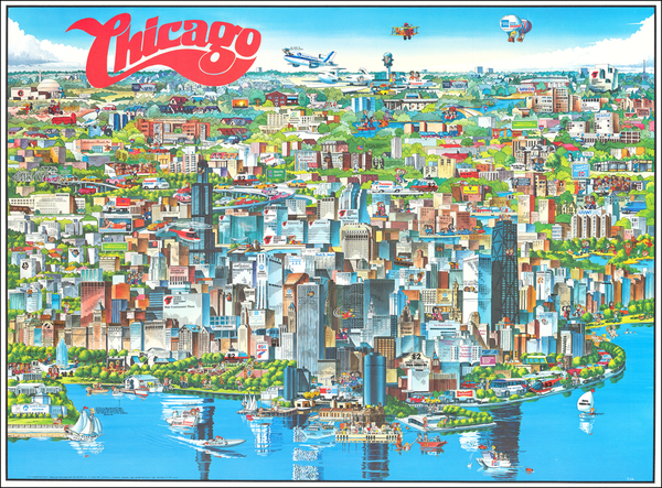 6-Pictorial Maps and Chicago Map By Archar Inc.