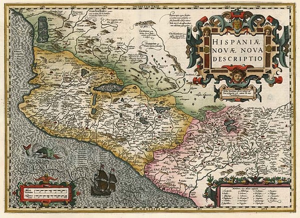 87-Mexico Map By Jodocus Hondius / Gerhard Mercator