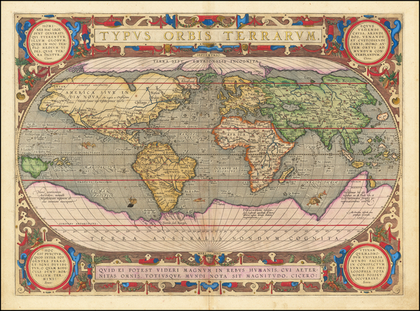 82-World Map By Abraham Ortelius