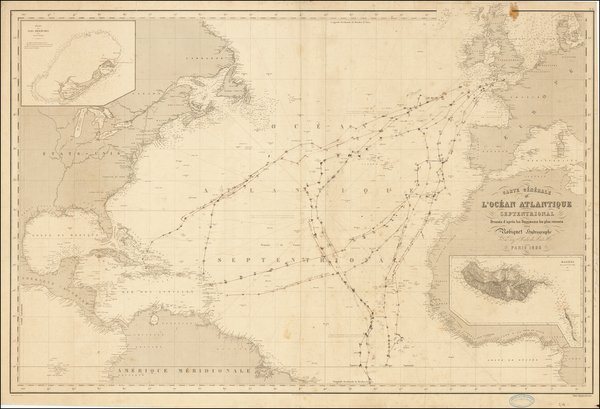 100-Atlantic Ocean, United States and Caribbean Map By Aime Robiquet