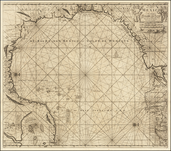 54-Florida, South, Texas and Mexico Map By Gerard Van Keulen