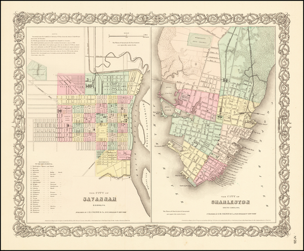 95-Georgia and South Carolina Map By Joseph Hutchins Colton