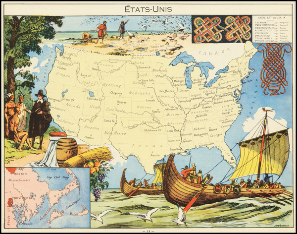 78-United States Map By Joseph Porphyre Pinchon