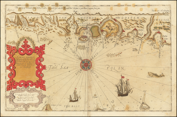 6-Sweden Map By Lucas Janszoon Waghenaer / Anthony Ashley