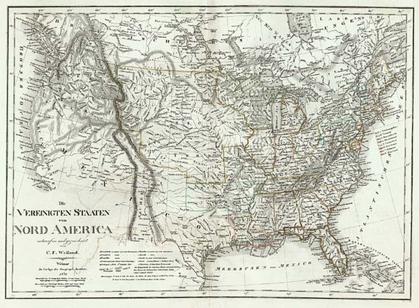 23-United States Map By Carl Ferdinand Weiland