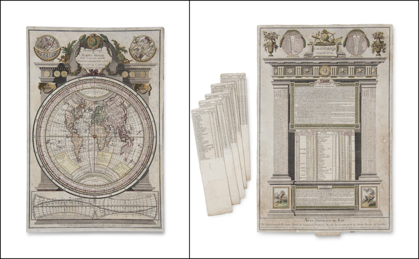 16-World, Celestial Maps and Curiosities Map By Joseph-Siffred Duplessis