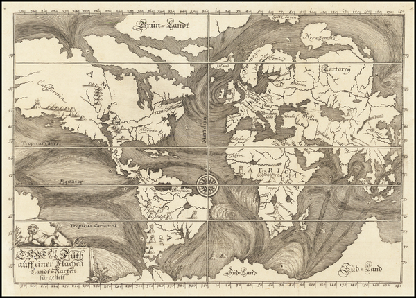 65-World and Curiosities Map By Eberhard Werner  Happel 