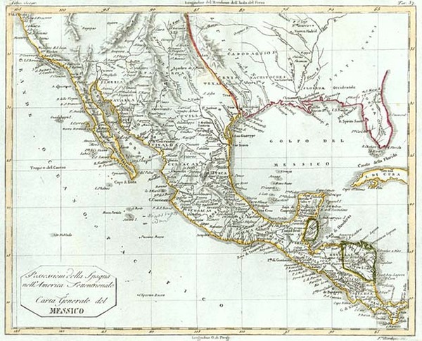 19-South, Texas, Southwest and California Map By Fratelli Bordiga