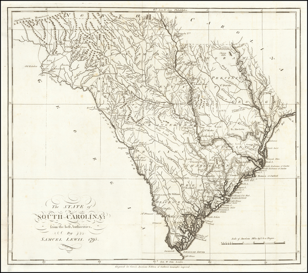 80-South Carolina Map By Mathew Carey