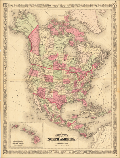 19-Hawaii, North America and Hawaii Map By Alvin Jewett Johnson