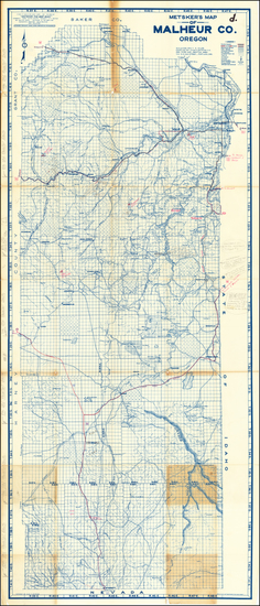 36-Oregon Map By Charles F. Metsker