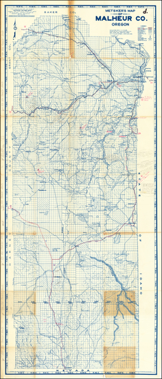 63-Oregon Map By Charles F. Metsker