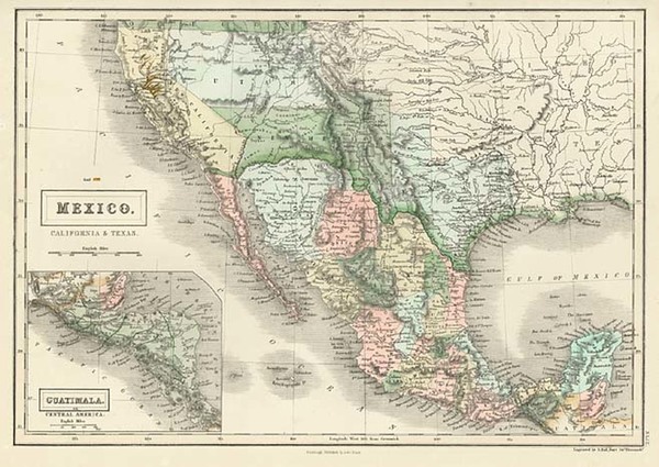 40-Texas, Southwest, Mexico and California Map By Adam & Charles Black