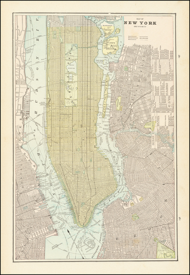 42-New York City Map By George F. Cram