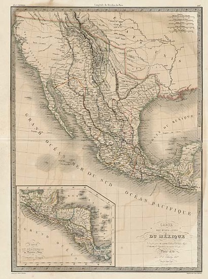 88-Texas, Southwest, Rocky Mountains and California Map By Alexandre Emile Lapie