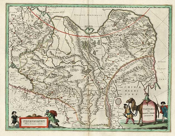 84-China, Central Asia & Caucasus and Russia in Asia Map By Willem Janszoon Blaeu