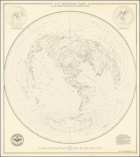 53-World Map By U.S. Army Air Forces Aeronautical Chart Service