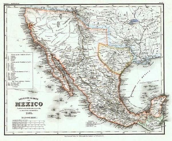 50-Texas, Southwest, Mexico and California Map By Joseph Meyer  &  Carl Radefeld