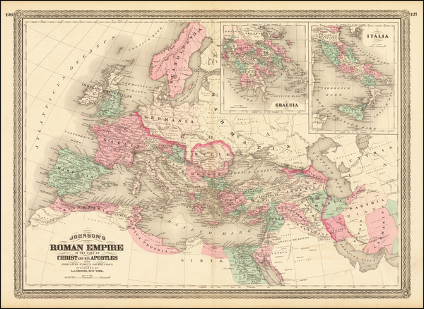 32-Europe, Balkans, Italy and Mediterranean Map By Alvin Jewett Johnson