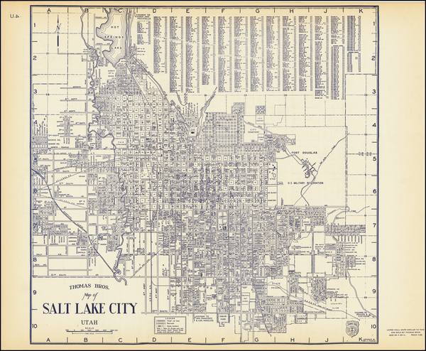 48-Utah and Utah Map By Thomas Brothers