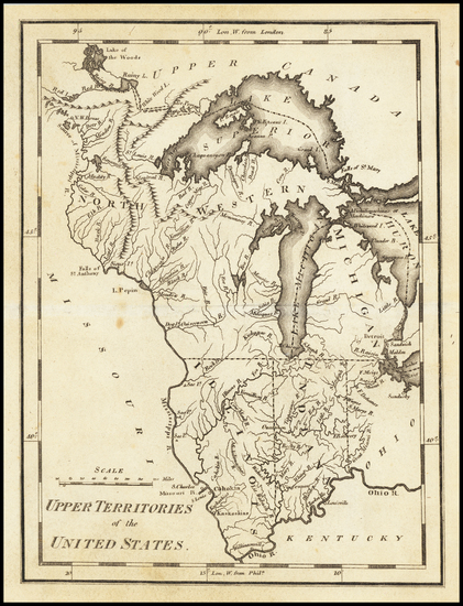 71-Midwest, Illinois, Indiana, Michigan and Wisconsin Map By Mathew Carey