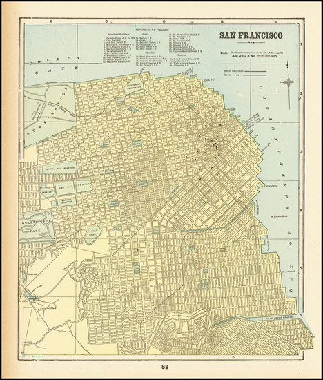 55-San Francisco & Bay Area Map By George F. Cram