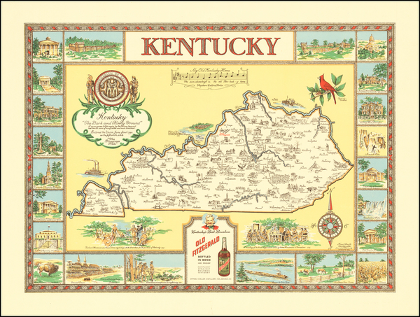 43-Kentucky and Pictorial Maps Map By Karl Smith