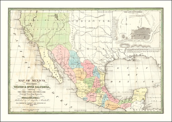 94-Texas, Plains, Southwest, Rocky Mountains, Mexico and California Map By Samuel Augustus Mitchel