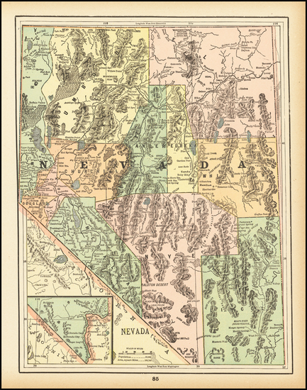 61-Nevada Map By George F. Cram