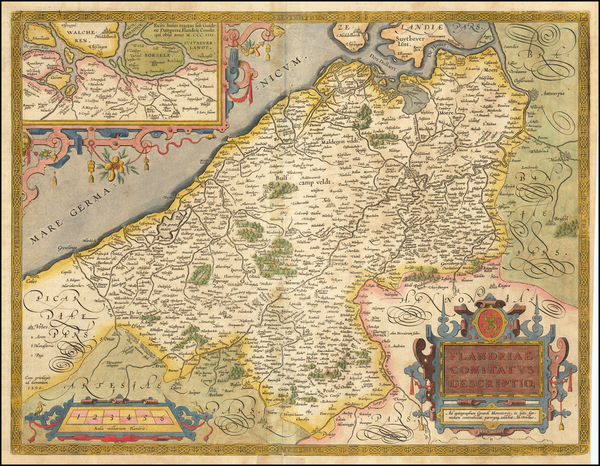 27-Belgium Map By Abraham Ortelius