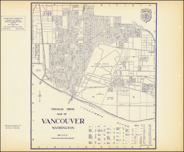 68-Washington and British Columbia Map By Thomas Brothers