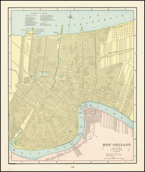 93-Louisiana Map By George F. Cram