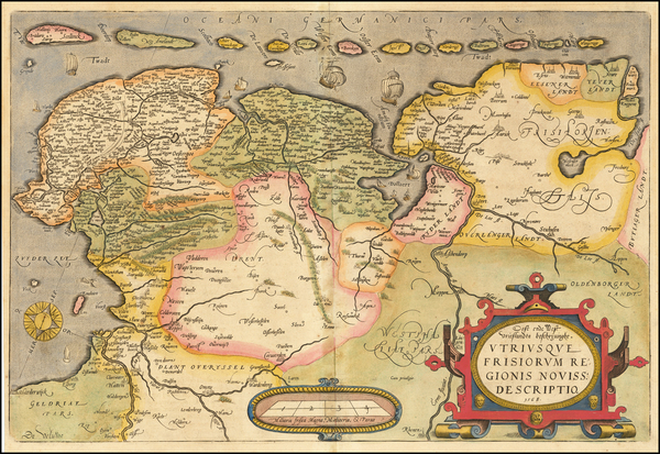 50-Netherlands Map By Abraham Ortelius