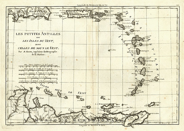 65-Caribbean Map By Rigobert Bonne