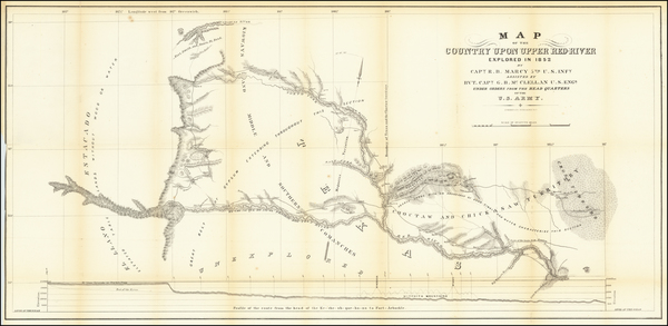 89-Texas and Oklahoma & Indian Territory Map By R.B. Marcy