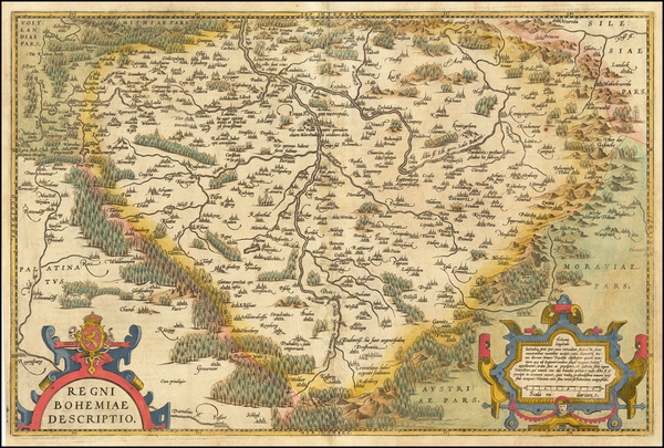 20-Czech Republic & Slovakia Map By Abraham Ortelius
