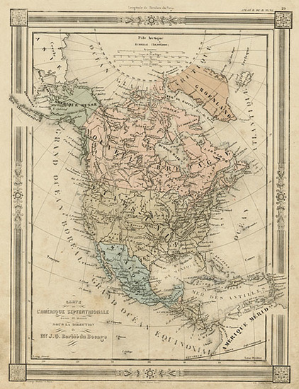 13-North America Map By J.G. Barbie du Bocage