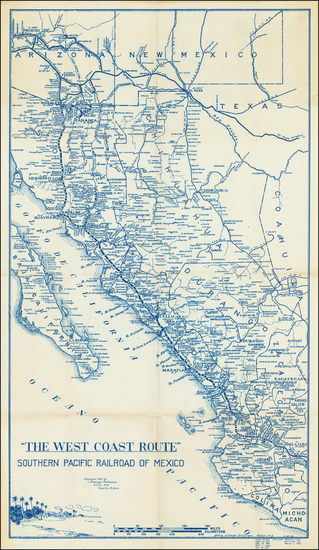 50-Texas, Arizona, New Mexico and Mexico Map By J. G. George