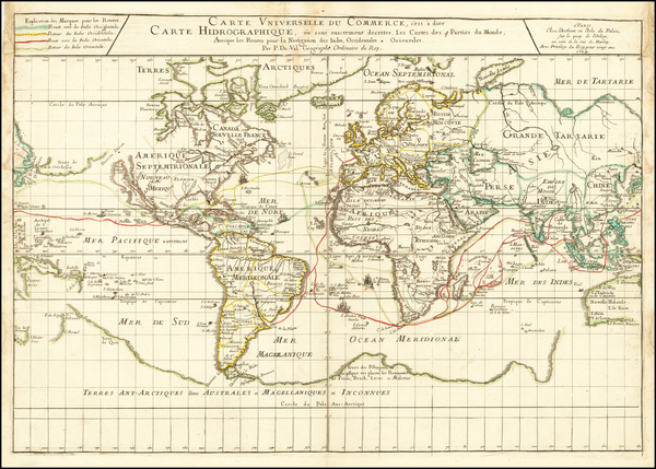 67-World and California as an Island Map By Pierre Du Val