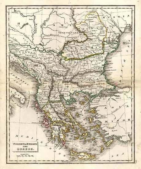 90-Europe, Balkans, Turkey, Balearic Islands and Greece Map By J.C. Russell & Sons