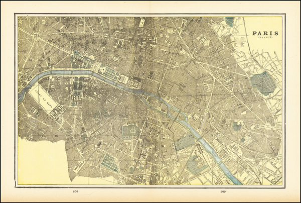 39-Paris and Île-de-France Map By George F. Cram