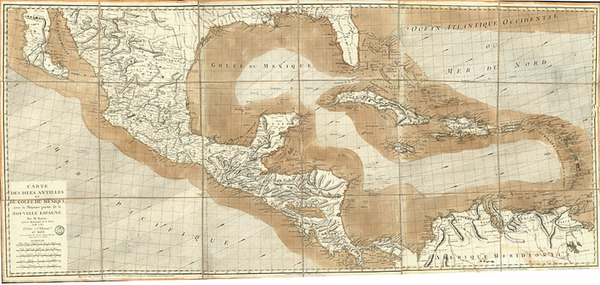 97-Southeast, Texas, Mexico and Caribbean Map By Rigobert Bonne