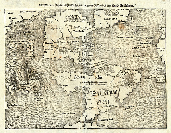 22-South America and America Map By Sebastian Munster