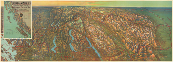 26-Washington and Canada Map By Canadian Pacific Railway