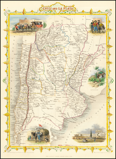 65-Argentina and Chile Map By John Tallis