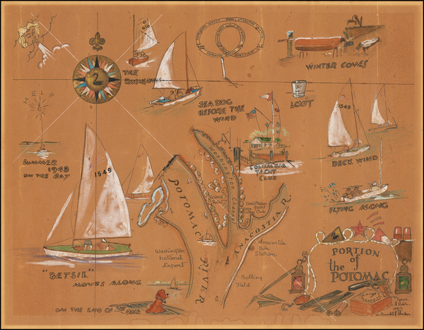 8-Washington, D.C., Maryland and Virginia Map By W. Russell Parker