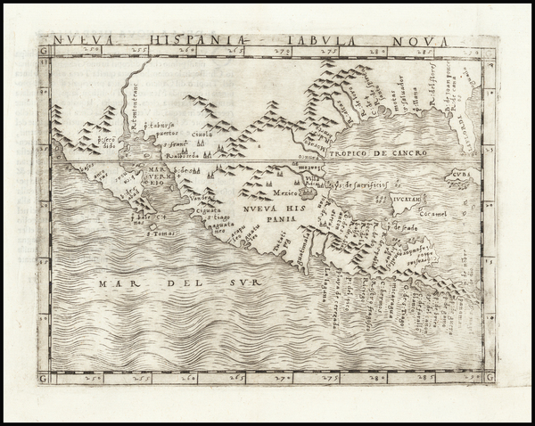 82-Florida, South, Texas, Southwest, Mexico and Baja California Map By Giacomo Gastaldi