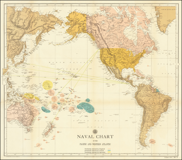 88-Pacific Ocean and Other Pacific Islands Map By Norris Peters Co.