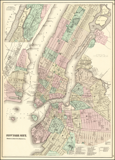 Original antique maps of New York City from our store. Our rare