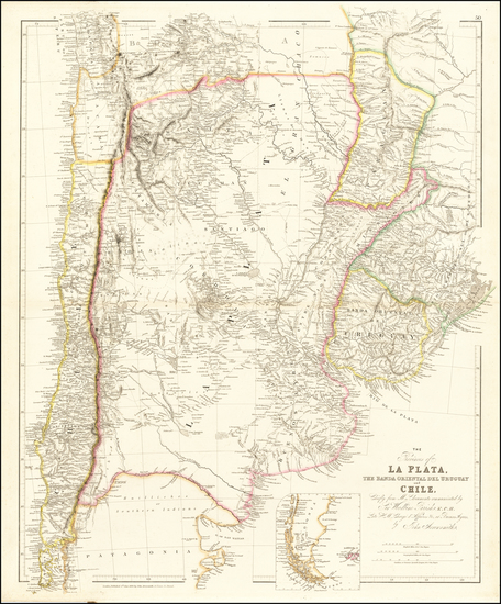 41-Argentina, Chile, Paraguay & Bolivia and Uruguay Map By John Arrowsmith